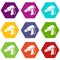 Corded drill icons set 9 vector