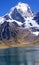 Cordillera Huayhuash, Siula and Yerupaja and lake