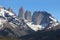 Cordillera Paine in Torres del Paine National Park. Patagonia. Chile