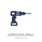 Cordless drill icon. Trendy flat vector Cordless drill icon on w