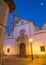 Cordoba - church Iglesia de San Andres at dusk with the late baroque portal.