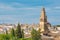 Cordoba - The outlook from castle Alcazar de los Reyes Cristianos to the Cathedral tower