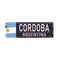 Cordoba road sign isolated on white background.