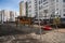 Cordoned off swings on a playground in time of coronavirus quarantine - Tyumen, Russia, March 31, 2020