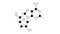 cordycepin molecule, structural chemical formula, ball-and-stick model, isolated image derivative nucleoside adenosine