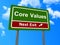 Core values next exit sign