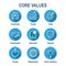 Core Values Outline or Line Icon Conveying Integrity & Purpose