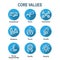 Core Values Outline or Line Icon Conveying Integrity & Purpose