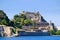 Corfu fortress walls panorama