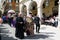 CORFU, GREECE - APRIL 6, 2018: The epitaph processions of Good Friday in Corfu. Every church organize a litany
