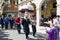 CORFU, GREECE - APRIL 6, 2018: The epitaph processions of Good Friday in Corfu. Every church is organizing a litany