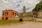 Corfu island old fortress clock tower greece