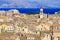 Corfu panorama over the old city and old clock tower