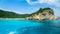 Corfu, Paxos Coast, high cliffs over the blue sea