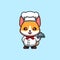 Corgi Chef Cute Creative Kawaii Cartoon Mascot