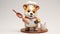 Corgi Chef With Frying Pan And Spatula. ai generative