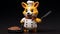 Corgi Chef With Frying Pan And Spatula. ai generative