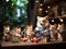 Corgi conducts mini orchestra of toy animals