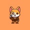 Corgi Detective Cute Creative Kawaii Cartoon Mascot