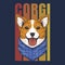 Corgi dog bandana vector illustration