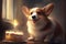 Corgi Dog Celebrating a Special Birthday on an Anniversary Event - A Greeting Card