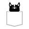 Corgi dog happy face head icon in the pocket. Holding hands paw. Cute cartoon pooch character. Contour black silhouette. Kawaii an