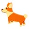 Corgi dog waiting icon, cartoon style
