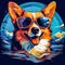 Corgi Illustration. Generated Image.