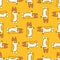 Corgi pattern seamless. small dog background. cute pet vector texture