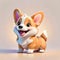 Corgi puppy happy dog comedy comic clipart