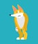 Corgi sad. Dog sorrowful. Pet dull. Vector illustration