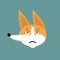 Corgi sad emoji. Dog sorrowful emotions avatar. Pet dull. Vector illustration
