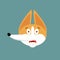 Corgi scared OMG emoji. Dog Oh my God emotions avatar. Pet Frightened. Vector illustration