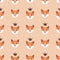 Corgi seamless pattern. Cute dog faces with crowns. Vector background