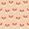 Corgi seamless pattern. Cute dog faces and polka dot background