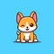 Corgi Sitting Winking Cute Creative Kawaii Cartoon