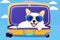 Corgi Travel Buddy.AI Generated