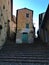 Corinaldo town in the province of Ancona, Marche region, Italy. Christmas and light, church and art