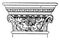 Corinthian Pilaster Capital, elements,  vintage engraving