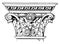 Corinthian Pilaster Capital, an Italian Renaissance design, vintage engraving