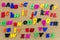 Cork board alphabet letters colors