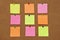 Cork board with post-it on