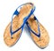 Cork soled blue flip flop sandals