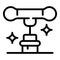 Corkscrew and cork icon, outline style