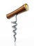 Corkscrew isolated on white background. 3D illustration