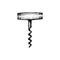 Corkscrew, vector drawn illustration.Kitchen utensil element for logo, label etc.