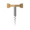 corkscrew wooden handle utensils shadow