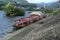 Cormorant fishing boats on Kiso river, Japan