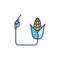 Corn Biofuel vector concept colored icon or sign