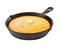 Corn bread in iron skillet